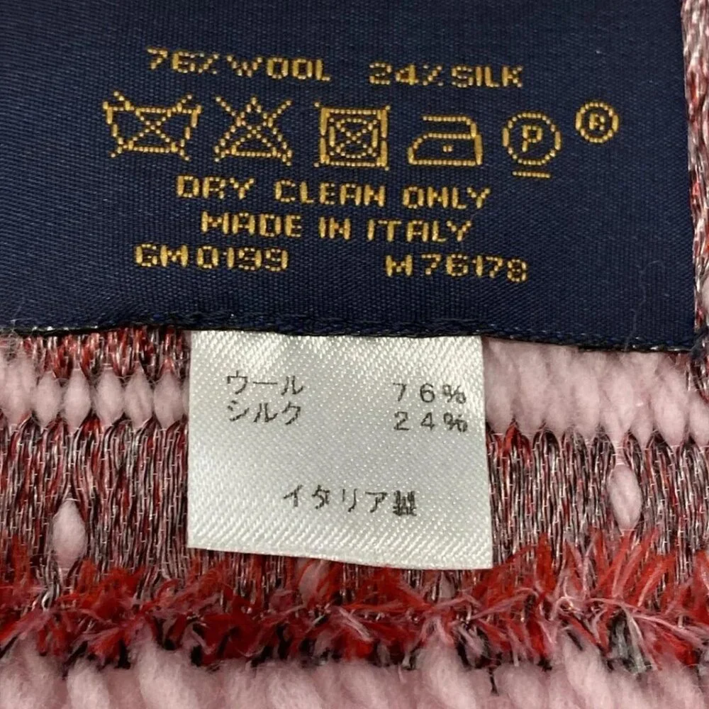 LOUIS VUITTON Echalp Logomania Pink Red Multi - Scarf Wool 413-051925 - Picture 4 of 5